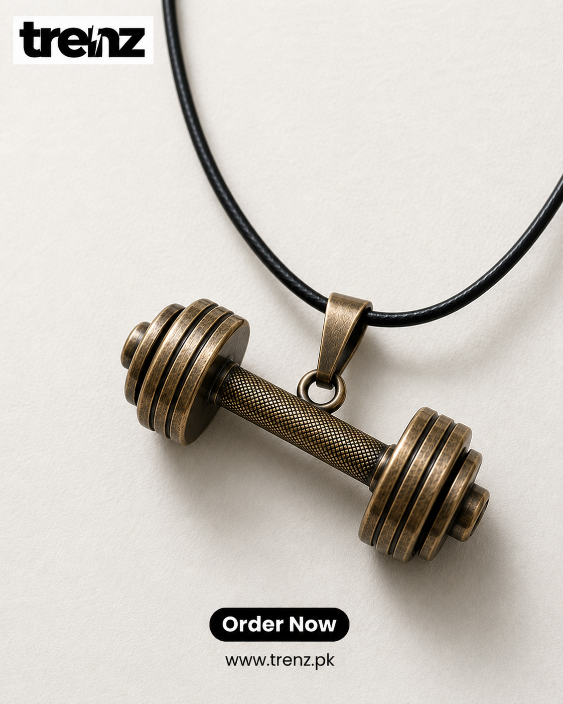 Minimalist Stainless Steel Dumbbell Pendant Necklace | trenz