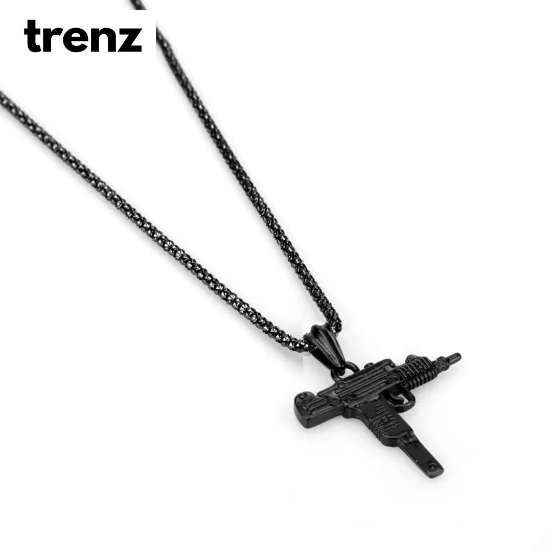 Gun Shape Pendant Necklace - Army Style Male Chain Men Necklaces