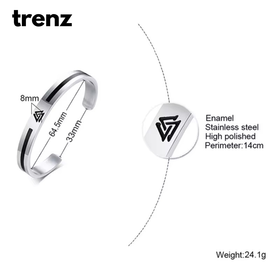 Stainless Steel Minimalist Cuff Bracelet For Gentleman