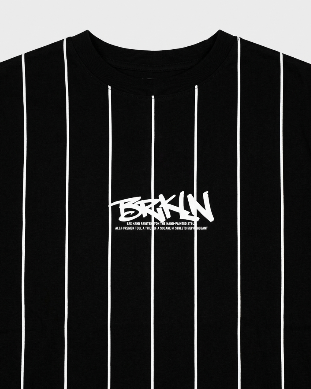 Drop Shoulder Pinstripe Tee Black