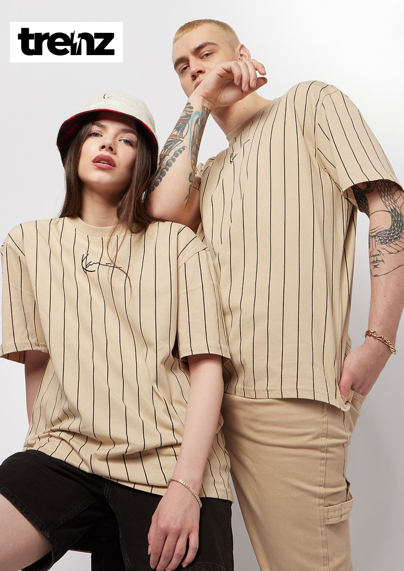 Drop Shoulder Pinstripe Tee