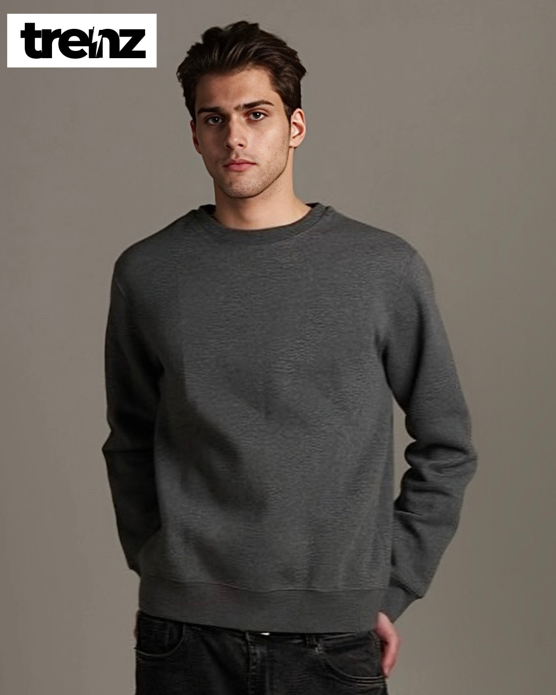 Dark Gray Cotton Casual Sweatshirt