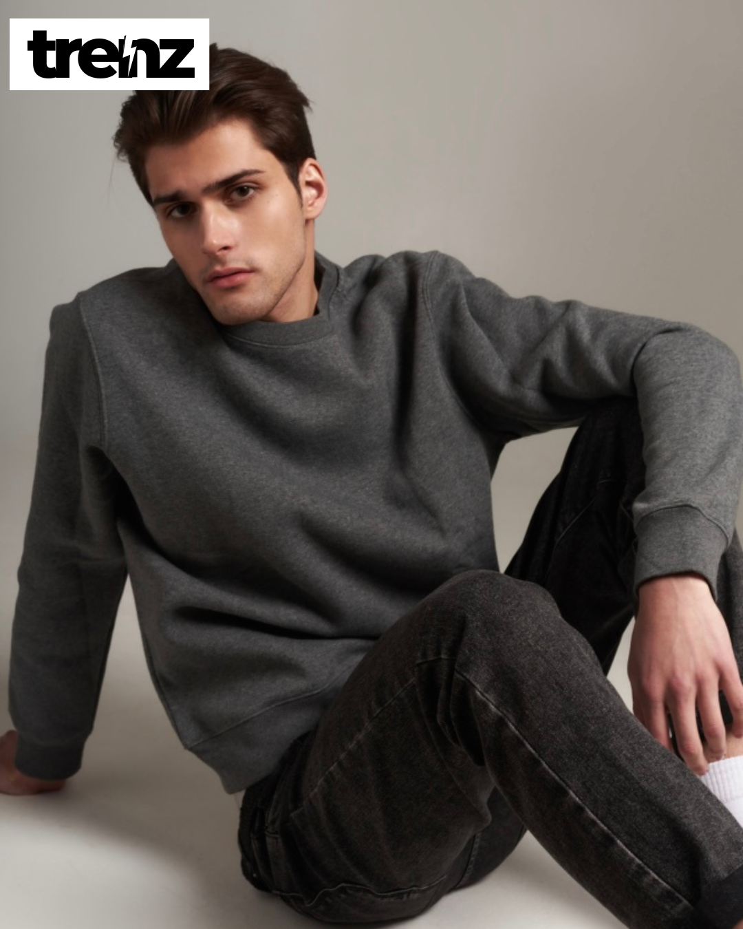 Dark Gray Cotton Casual Sweatshirt
