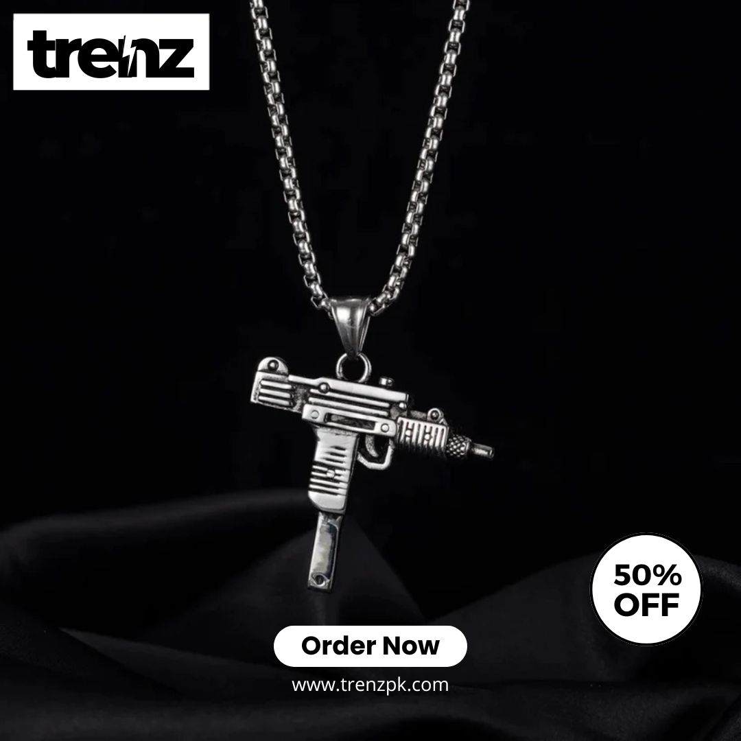 Gun Shape Pendant Necklace - Army Style Male Chain Men Necklaces