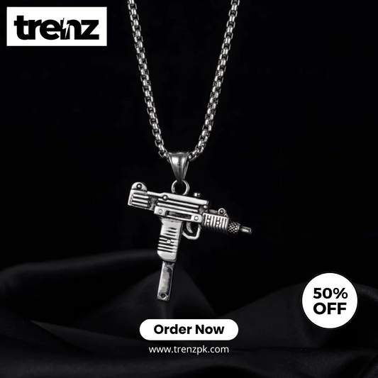 Gun Shape Pendant Necklace - Army Style Male Chain Men Necklaces