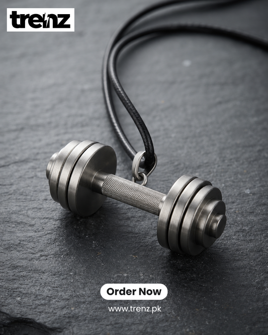 Minimalist Stainless Steel Dumbbell Pendant Necklace | trenz